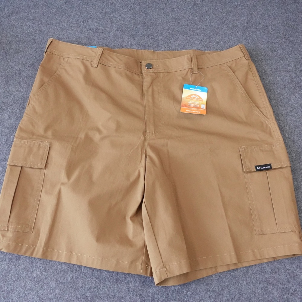 Columbia Mens Rapid Rivers Cargo Shorts Tan 40W 9L Omni-Shade UPF 50 New